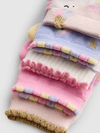 5pk Unicorn Graphic Quarter Socks