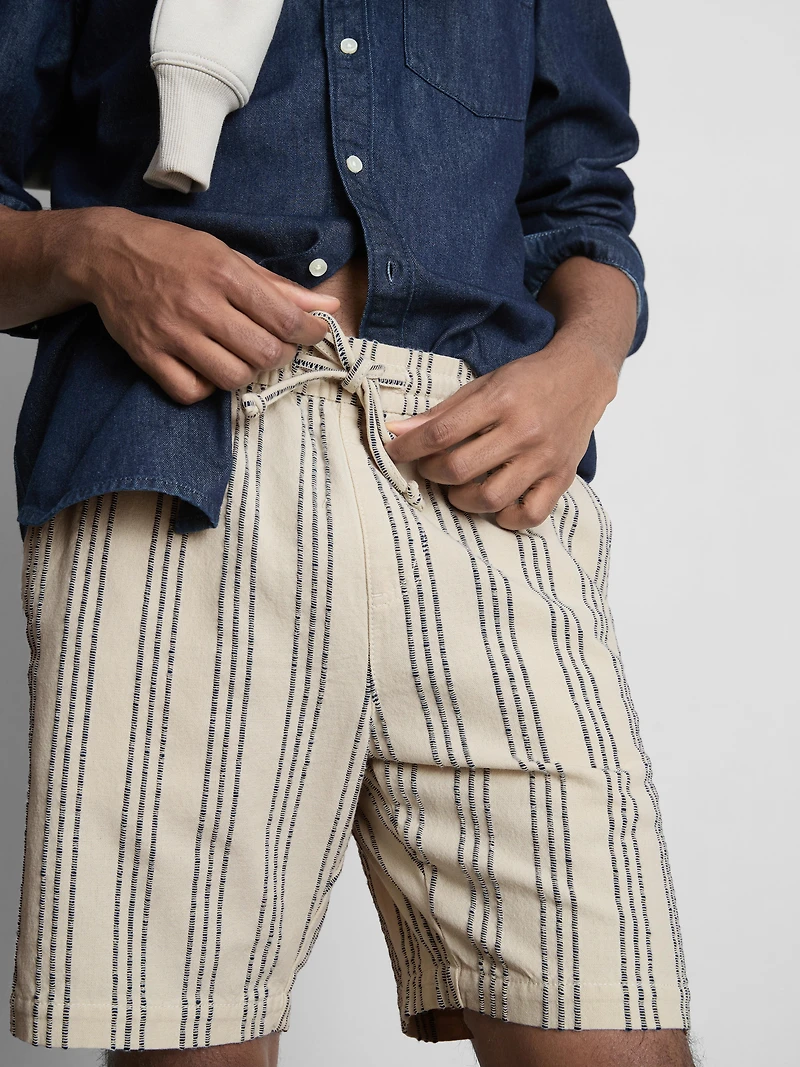Textured Stripe Bermuda Shorts