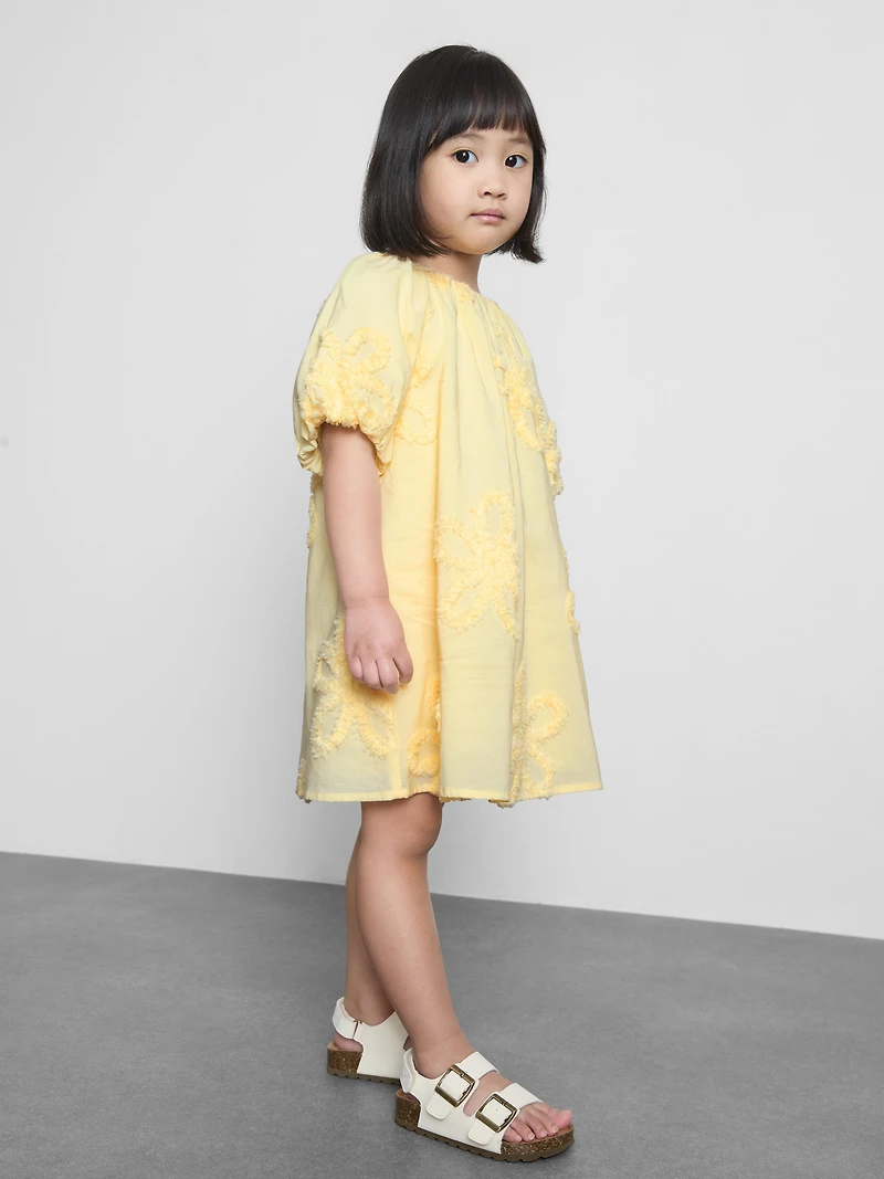 1.5-8yrs | Floral Appliqué Puff-Sleeve Dress