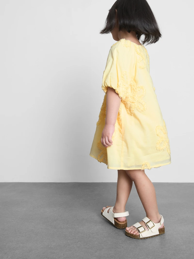 1.5-8yrs | Floral Appliqué Puff-Sleeve Dress