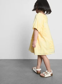1.5-8yrs | Floral Appliqué Puff-Sleeve Dress