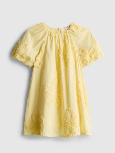 1.5-8yrs | Floral Appliqué Puff-Sleeve Dress
