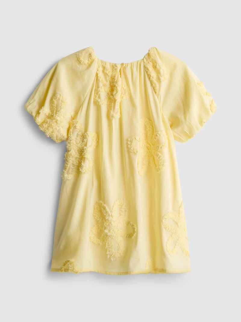 1.5-8yrs | Floral Appliqué Puff-Sleeve Dress