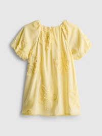 1.5-8yrs | Floral Appliqué Puff-Sleeve Dress