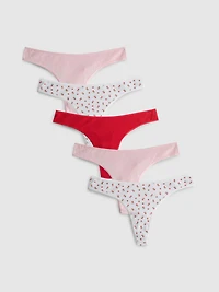 5pk Pure Cotton Thongs