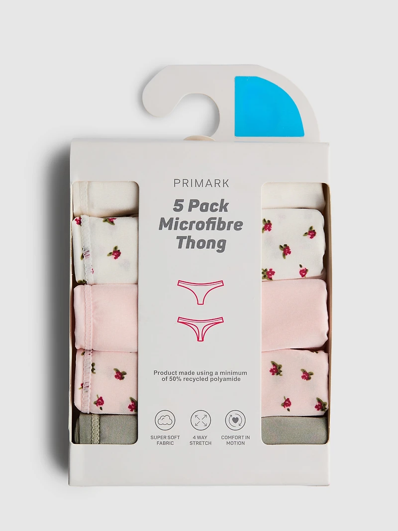 5-Pack Microfiber Thongs