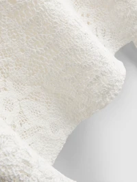 Cotton Rich Crochet Long Sleeve Top