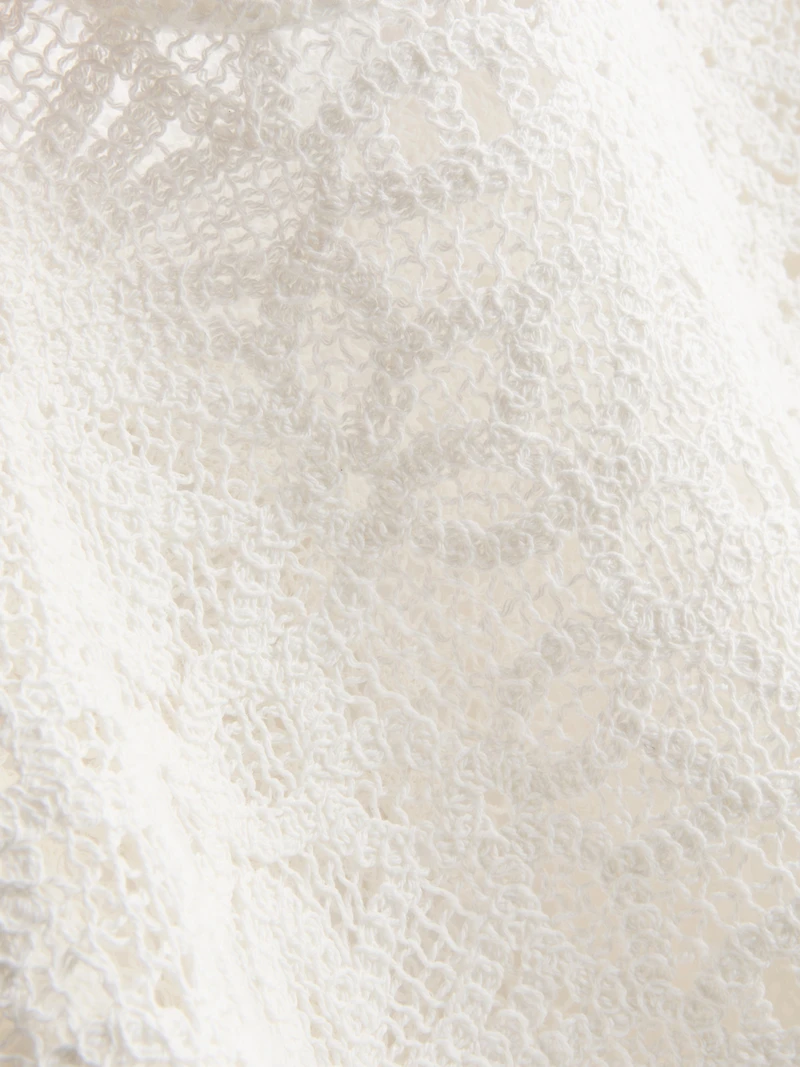 Cotton Rich Crochet Long Sleeve Top