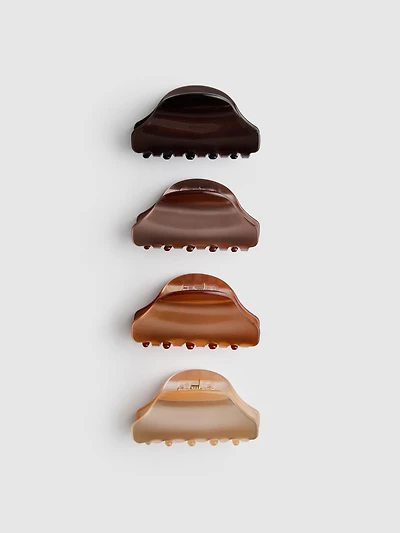 4pk Tonal Hair Claw Clips