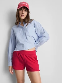 Cotton Split Hem Lounge Shorts