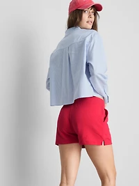 Cotton Split Hem Lounge Shorts