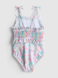 1.5-8yrs | Floral Shirred Ruffle Swimsuit