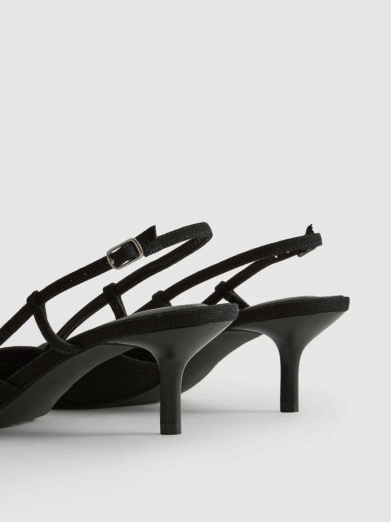 Pointed Kitten Heel Court Heels