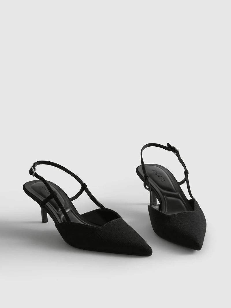 Pointed Kitten Heel Court Heels