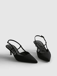 Pointed Kitten Heel Court Heels