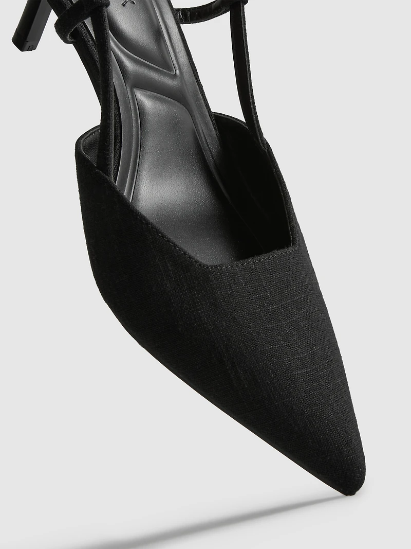 Pointed Kitten Heel Court Heels