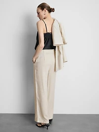 Linen-Blend Wide-Leg Pants
