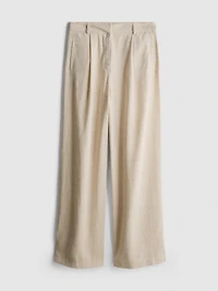 Linen-Blend Wide-Leg Pants
