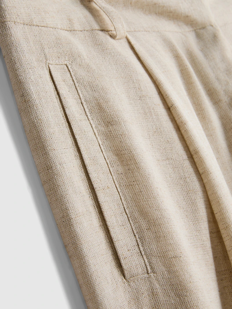 Linen-Blend Wide-Leg Pants