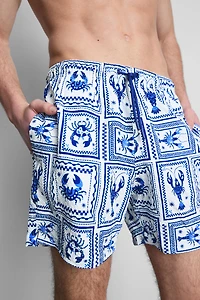 Mediterranean Tile Textured Swimming Shorts