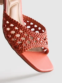 Square Toe Block Heel Mule Sandals