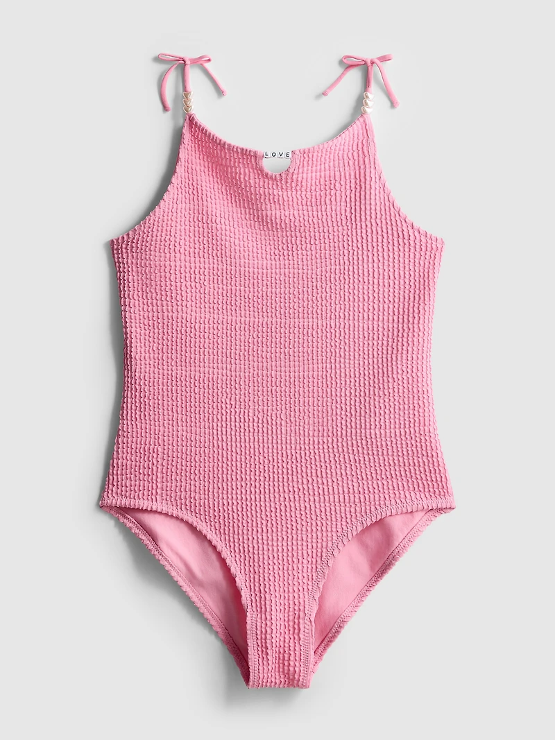 7-15yrs | Textured Beaded Swimsuit