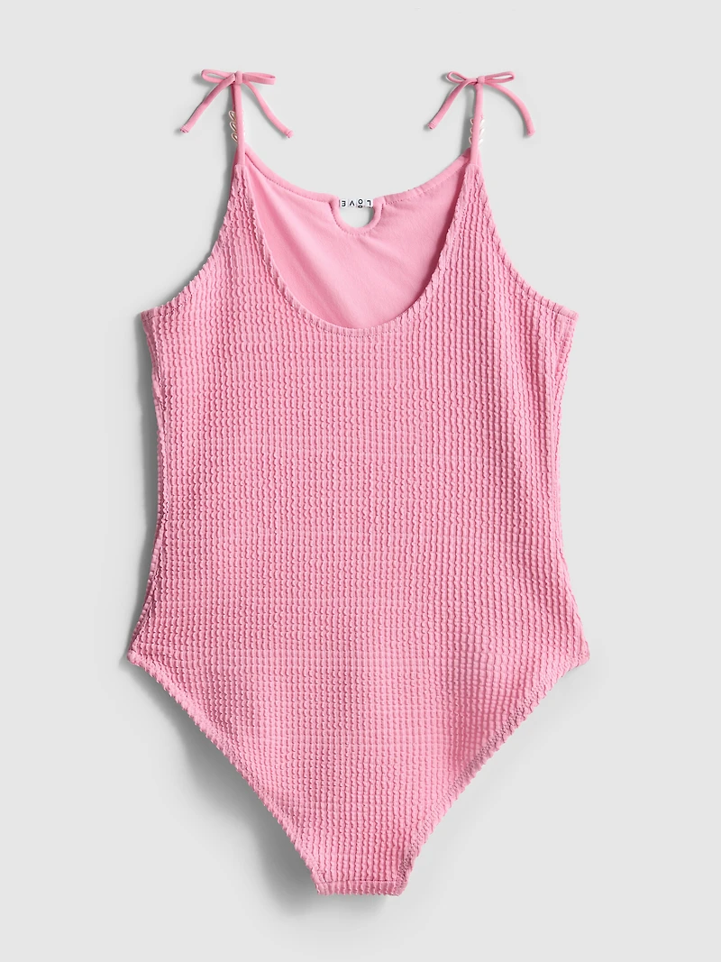 7-15yrs | Textured Beaded Swimsuit