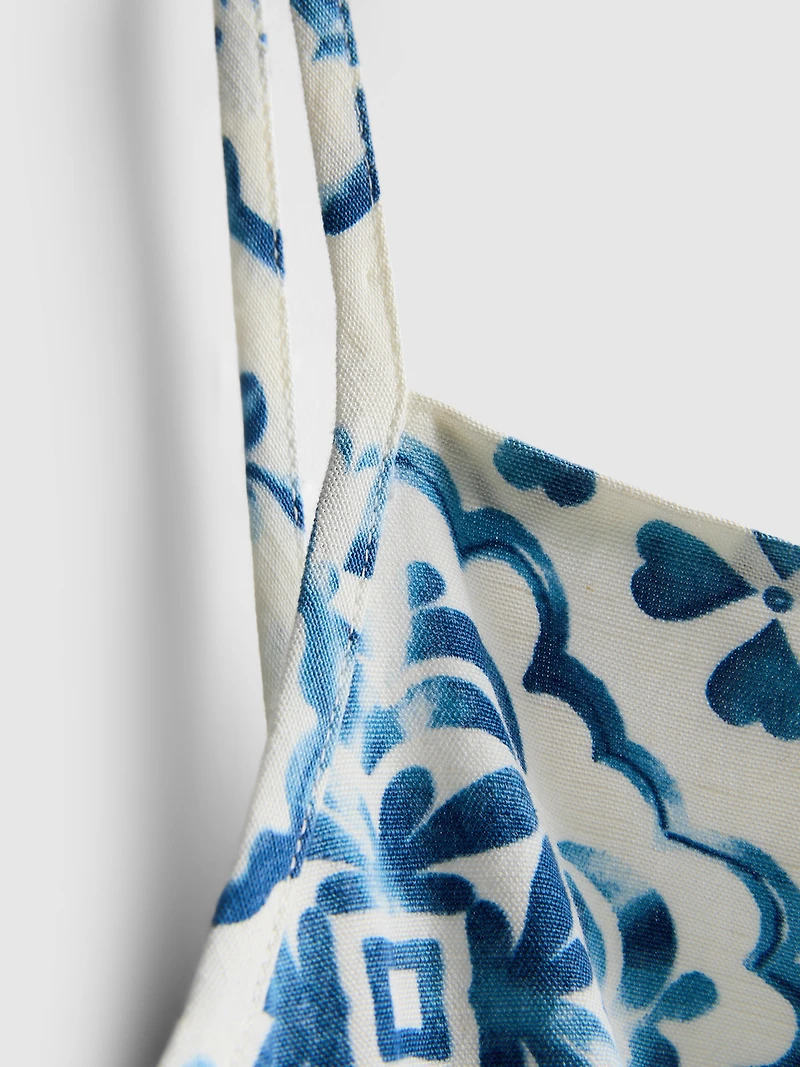 7-15yrs | Mosaic Tile Print Peplum Blouse