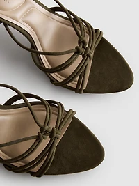 Knot-Detail Strappy Heeled Sandals