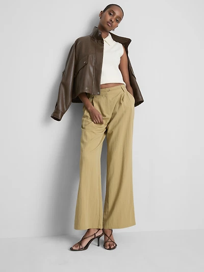 Belted Wide-Leg Pants