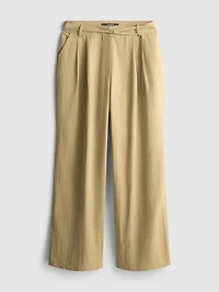 Belted Wide-Leg Pants