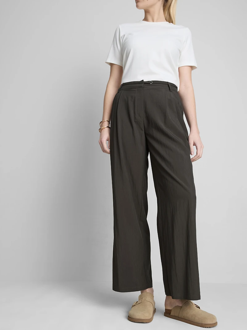Belted Wide-Leg Pants