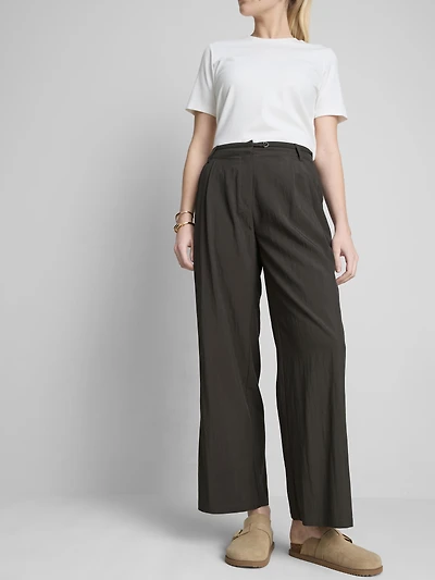 Belted Wide-Leg Pants
