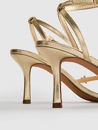 Wide Fit Floral Rhinestone Heeled Sandals