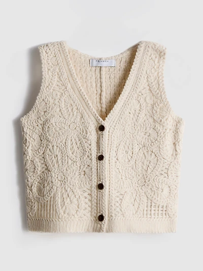 1.5-8yrs | Crochet Button-Front Vest