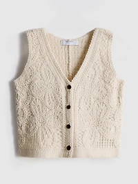 1.5-8yrs | Crochet Button-Front Vest