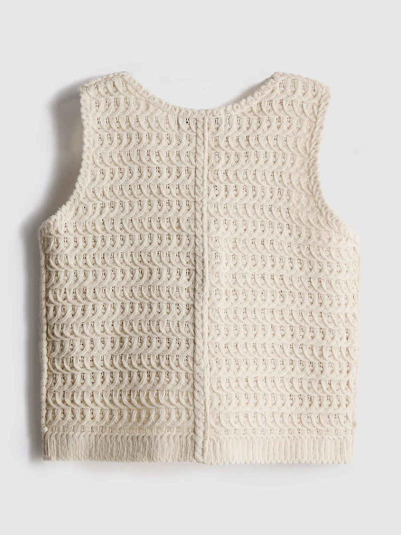 1.5-8yrs | Crochet Button-Front Vest
