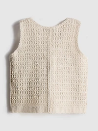 1.5-8yrs | Crochet Button-Front Vest