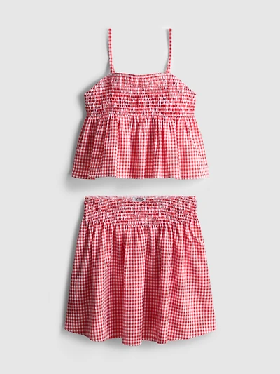 7-15yrs | Gingham Blouse and Skirt Set