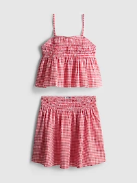 7-15yrs | Gingham Blouse and Skirt Set