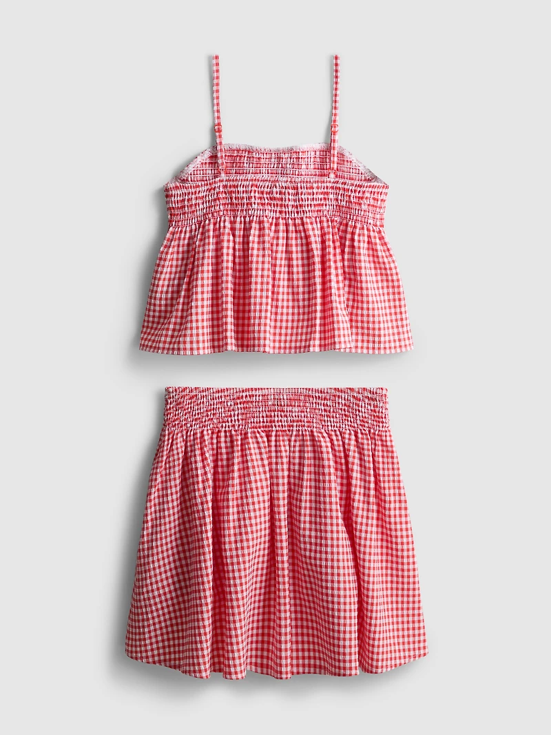 7-15yrs | Gingham Blouse and Skirt Set
