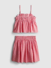 7-15yrs | Gingham Blouse and Skirt Set