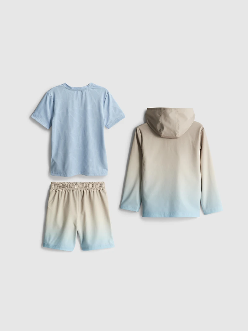 1.5-7yrs | 3-Piece Active T-Shirt, Shorts, and Hoodie Set