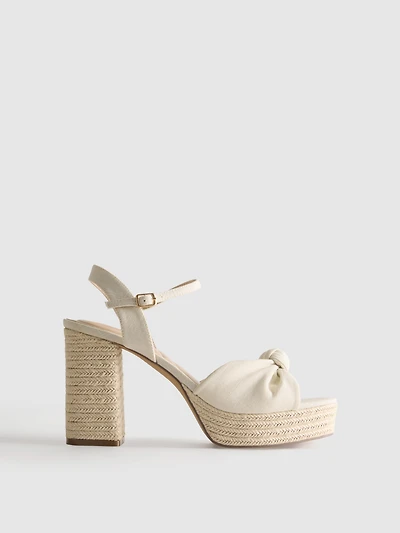 Knotted-Detail Platform Sandals