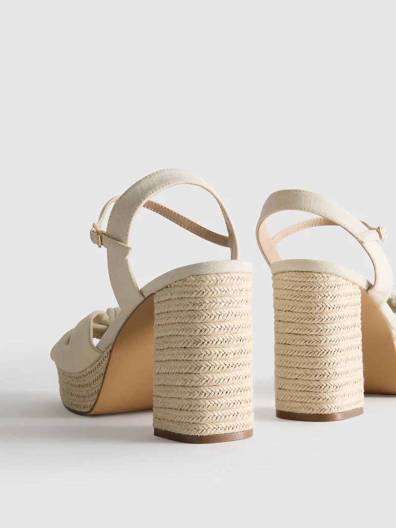 Knotted-Detail Platform Sandals