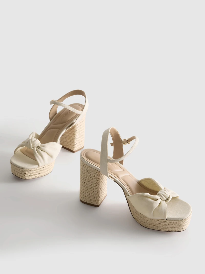 Knotted-Detail Platform Sandals