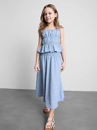 7-15yrs | Gingham Check Midi Skirt