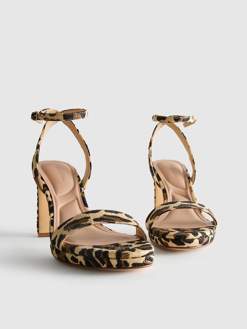 Leopard Textured Platform Heels