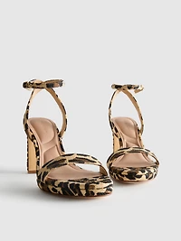 Leopard Textured Platform Heels