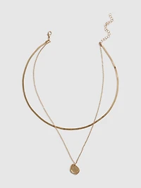 Molten Metal Layered Necklace